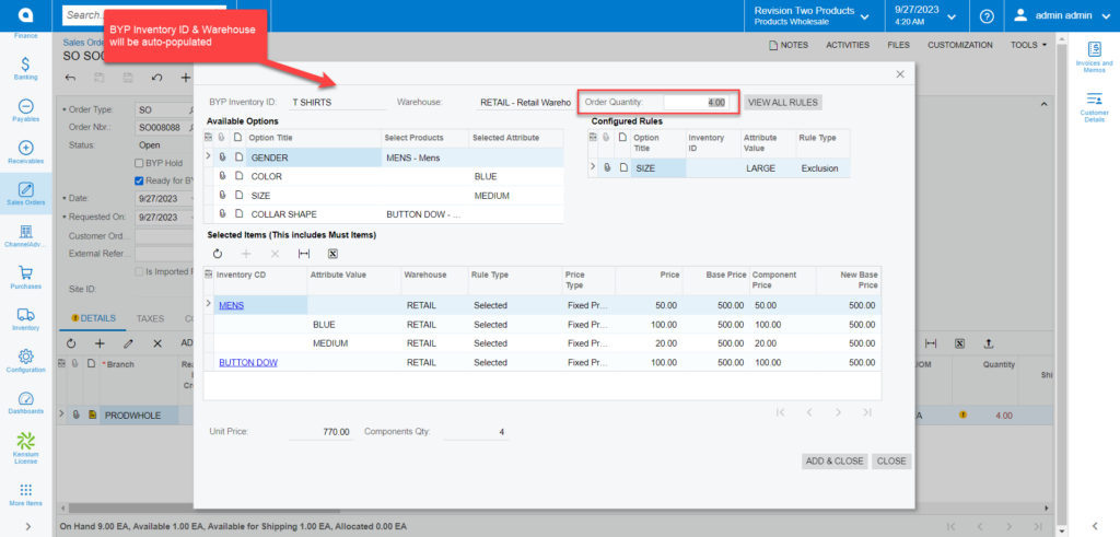 Configure BYP in the BYP browse