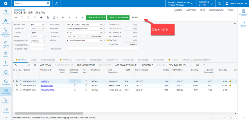 Sales Order screen to print Report