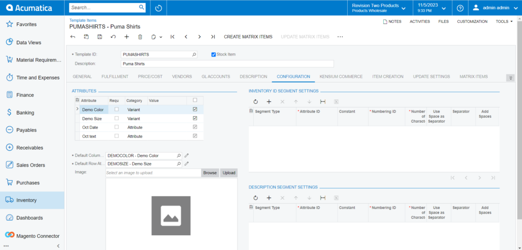 Attributes under the Configuration