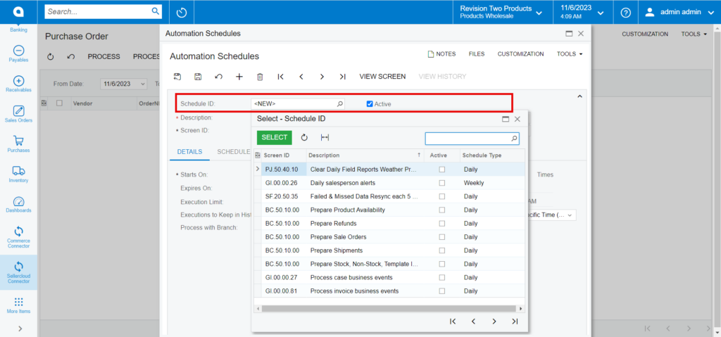 Automation Schedules