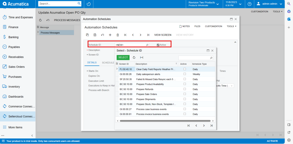 Automation Schedules