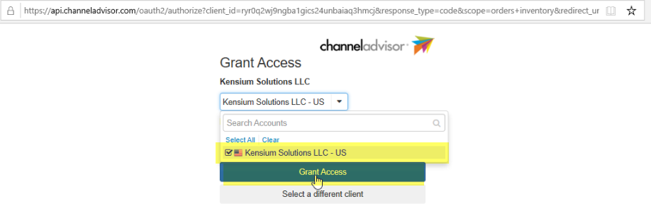 Click on Grant Access