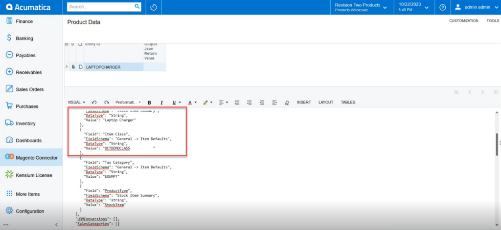 Data Type in the JSON