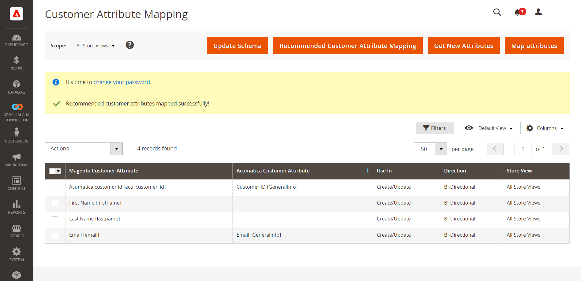 Customer Mapping | Kensium Products Documentation