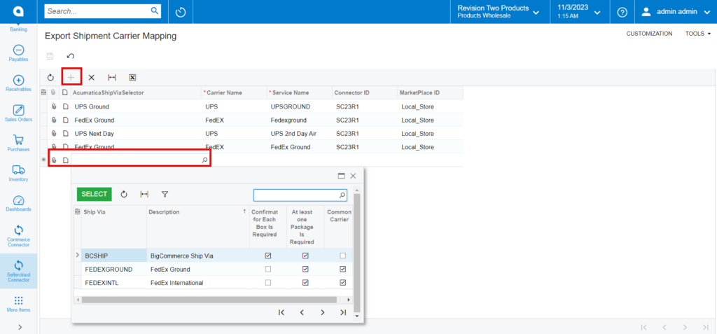 Export Shipment Carrier Mapping1