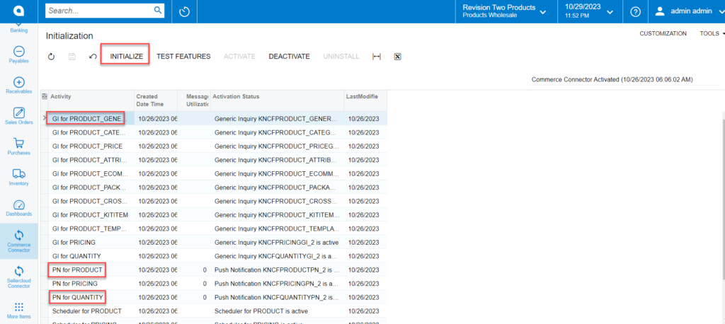 Initialize screen in Acumatica