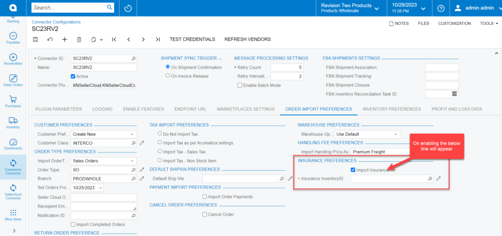 Insurance Preferences with Insurance Inventory Id