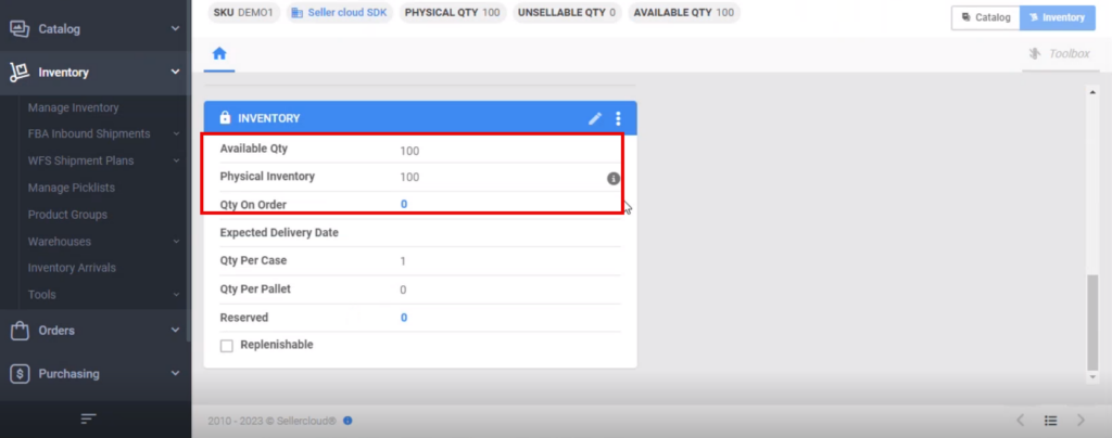 Inventory in SellerCloud Connector