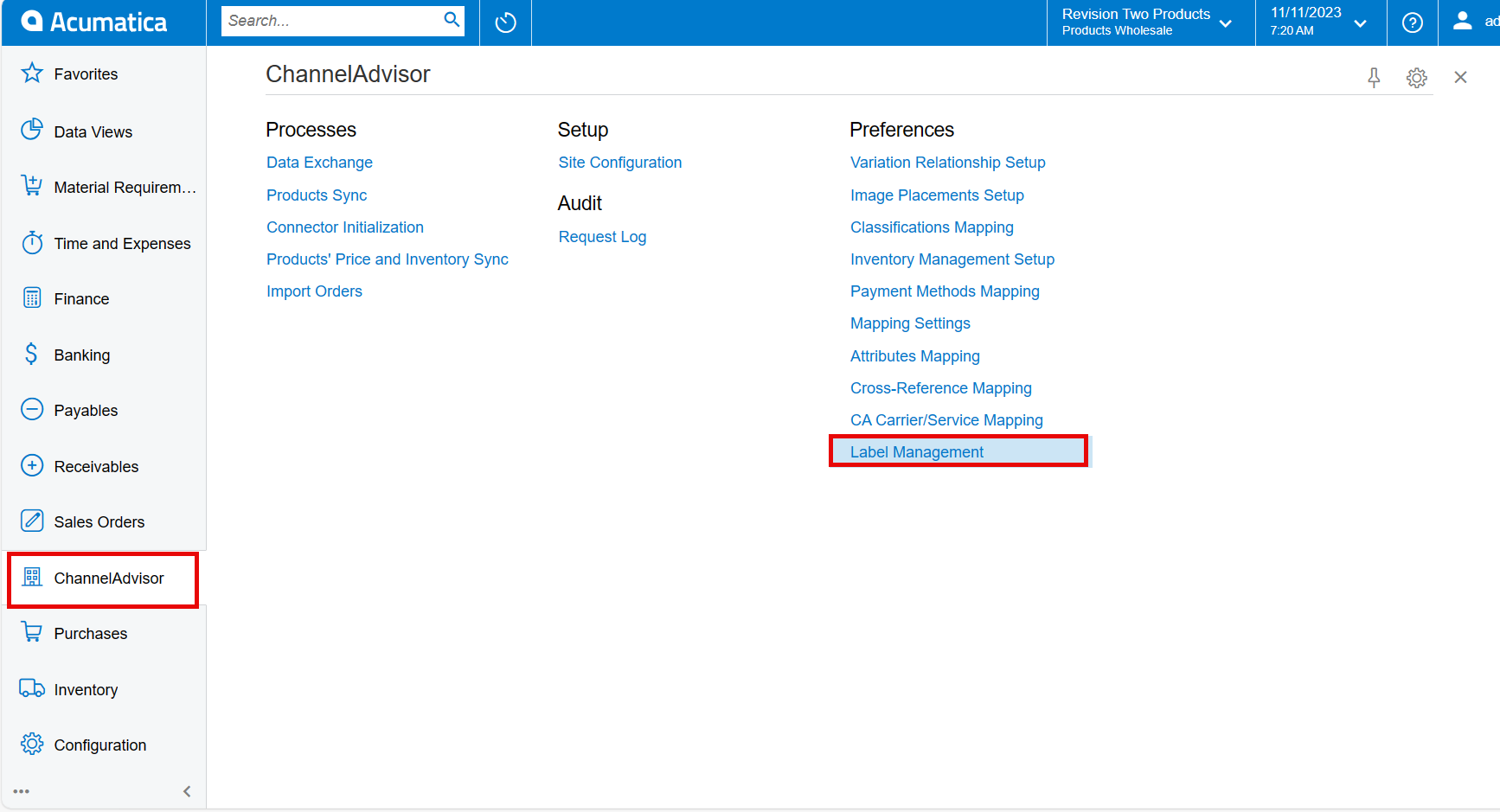 Label Management | Kensium Products Documentation