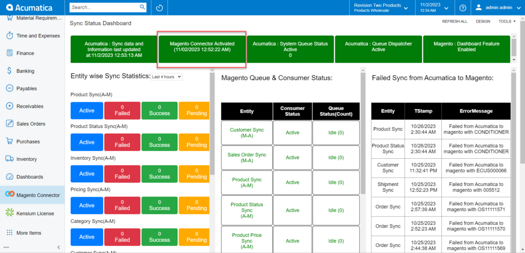 Magento Connector reactivated