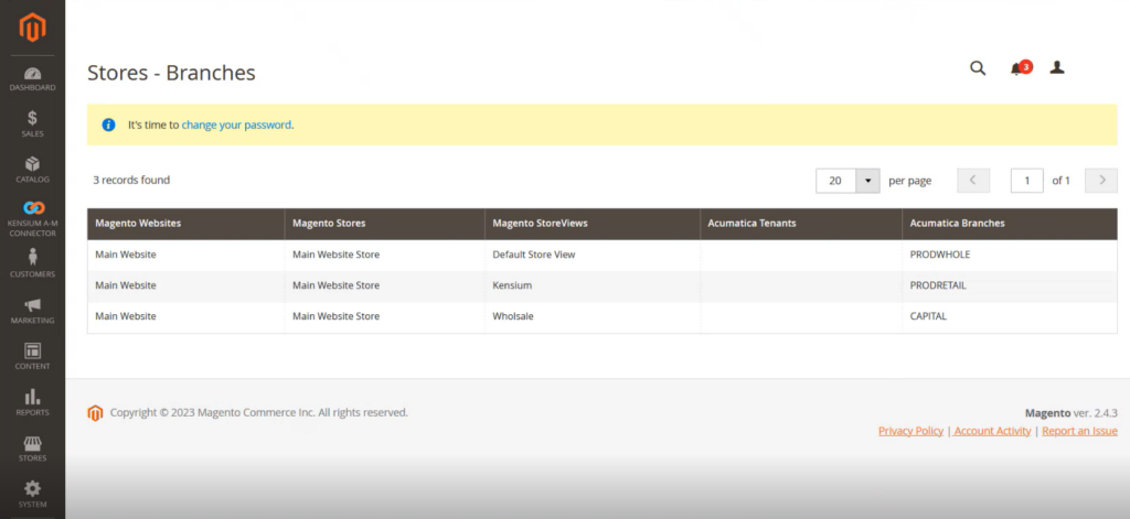 Mapping Screen for Stores- Branches