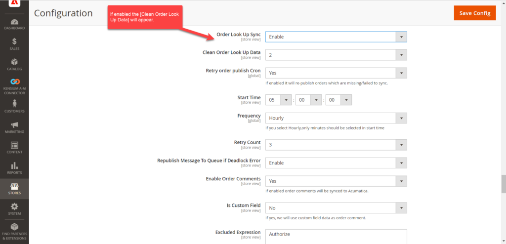 On enabling the following field will be displayed