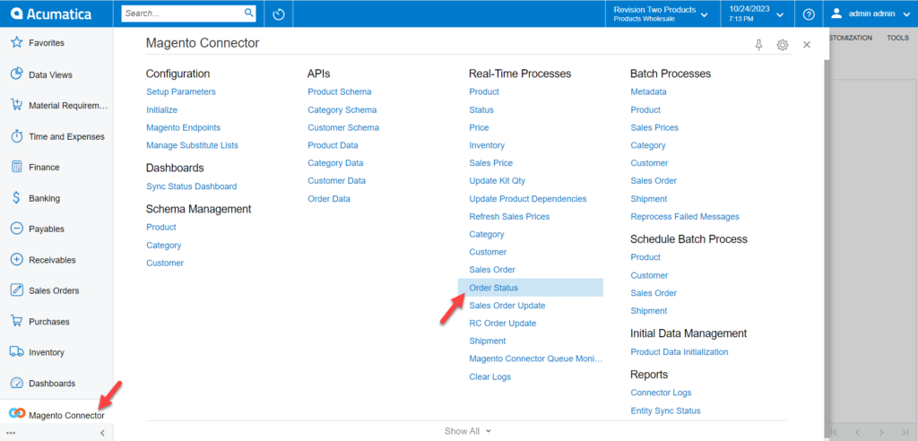 Order Status in Real-Time Process