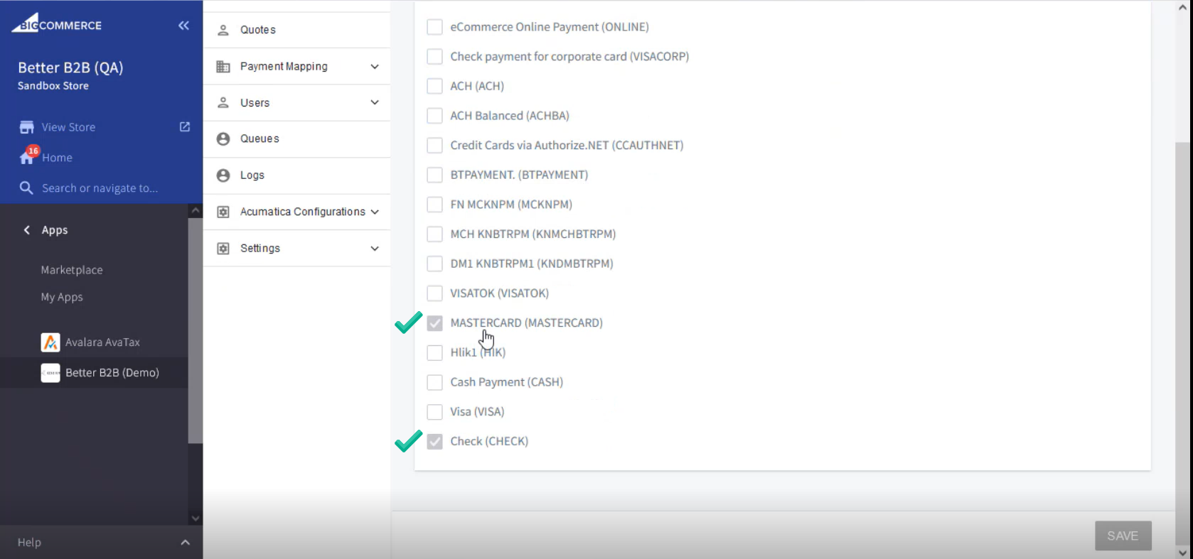 Managing Payment Methods | Kensium Products Documentation