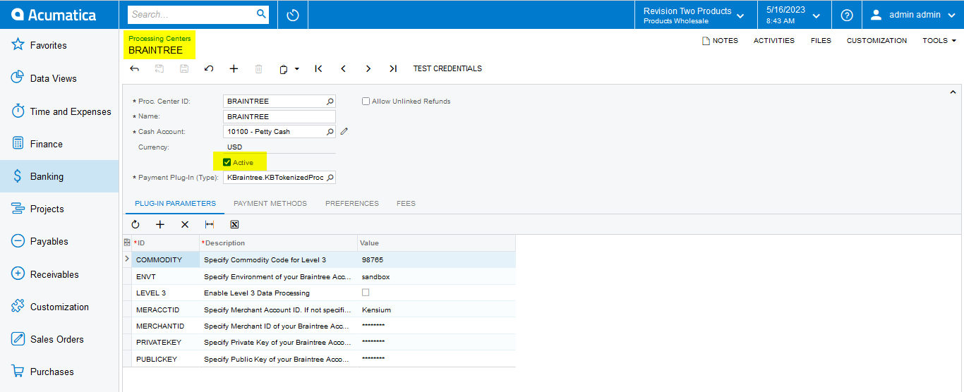 Setup Processing Center | Kensium Products Documentation