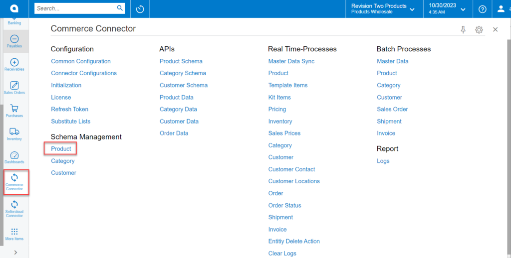 Product Schema Management