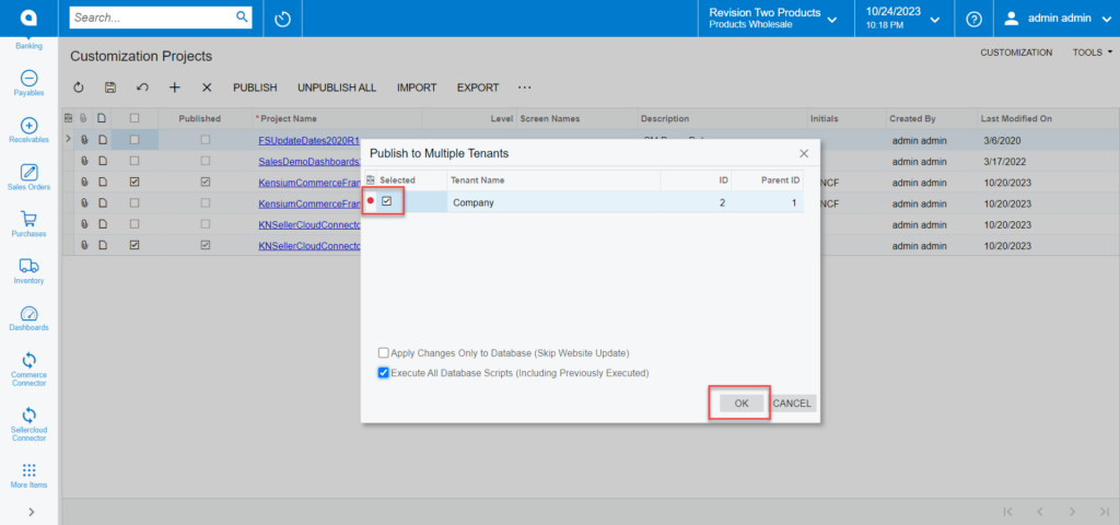 Publish the package to multiple tenants