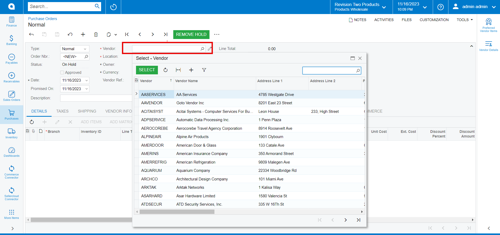 Purchase Order | Kensium Products Documentation