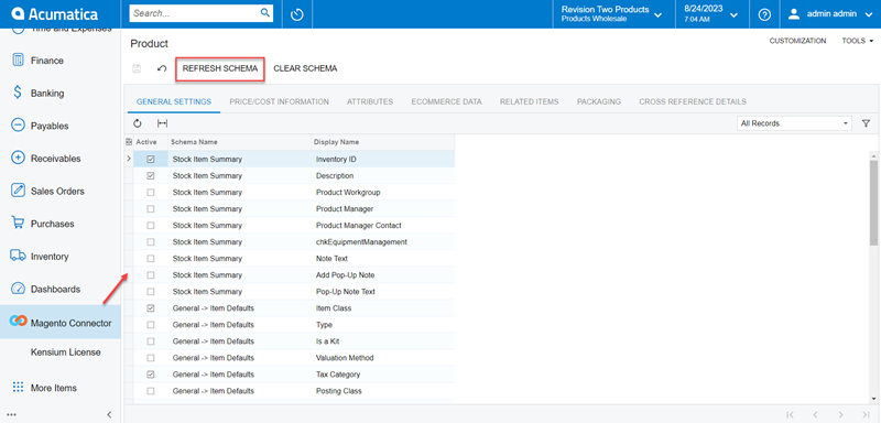 Refresh Schema before toggling on and off schema for sync