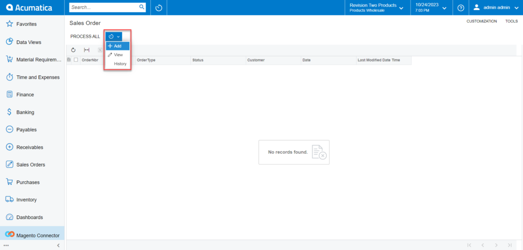 Sales Order in Real-Time Process