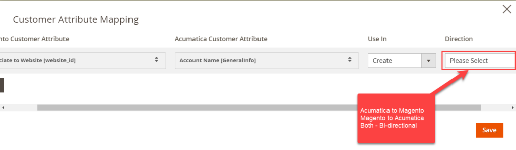 Select an attribute using the spinning button & and direction from the drop-down menu