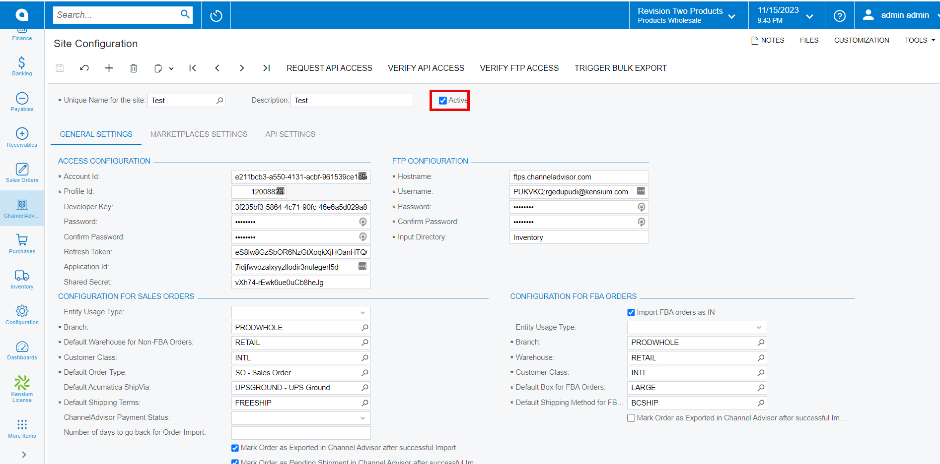 Slte Configuration Multiple Site Configurations | Kensium Products Documentation