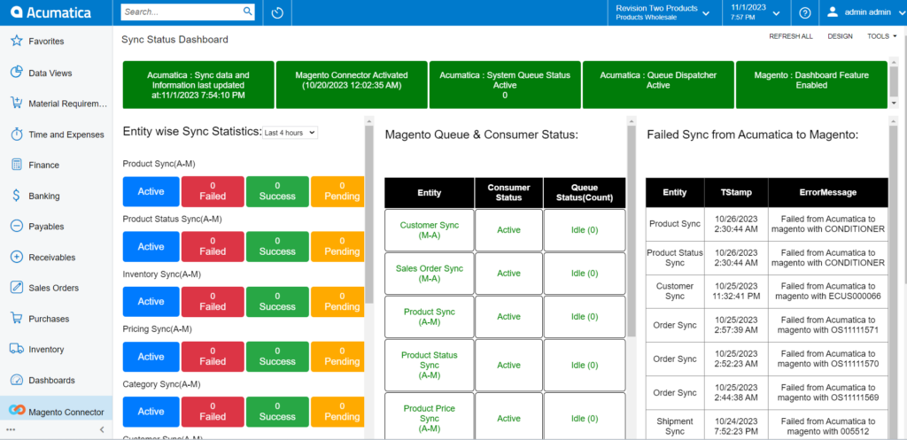 Sync Status Dashboard