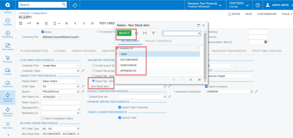 Tax Import Preferences (Import Tax- Non-stock Item)