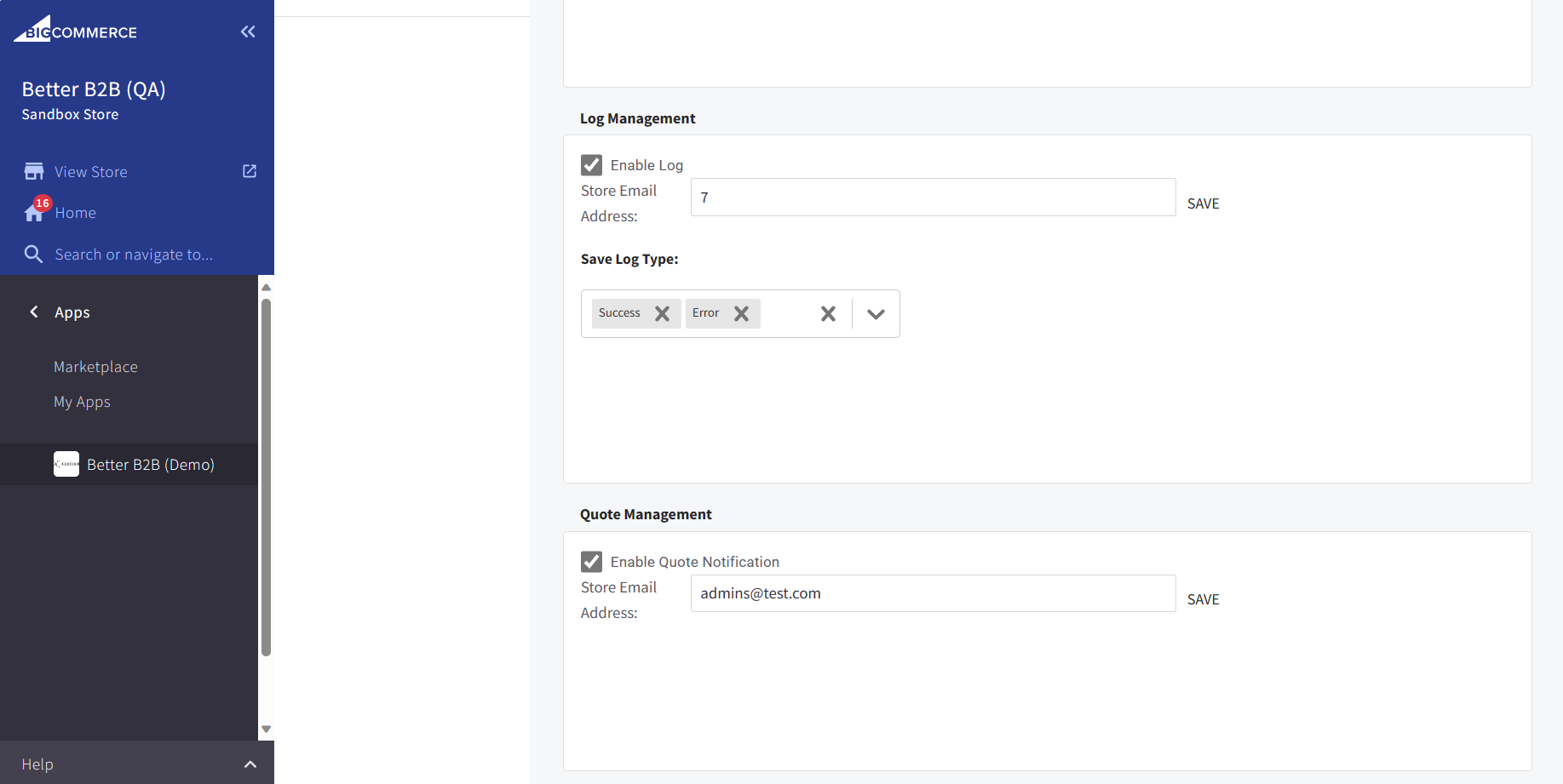 Log Management and Quote Management