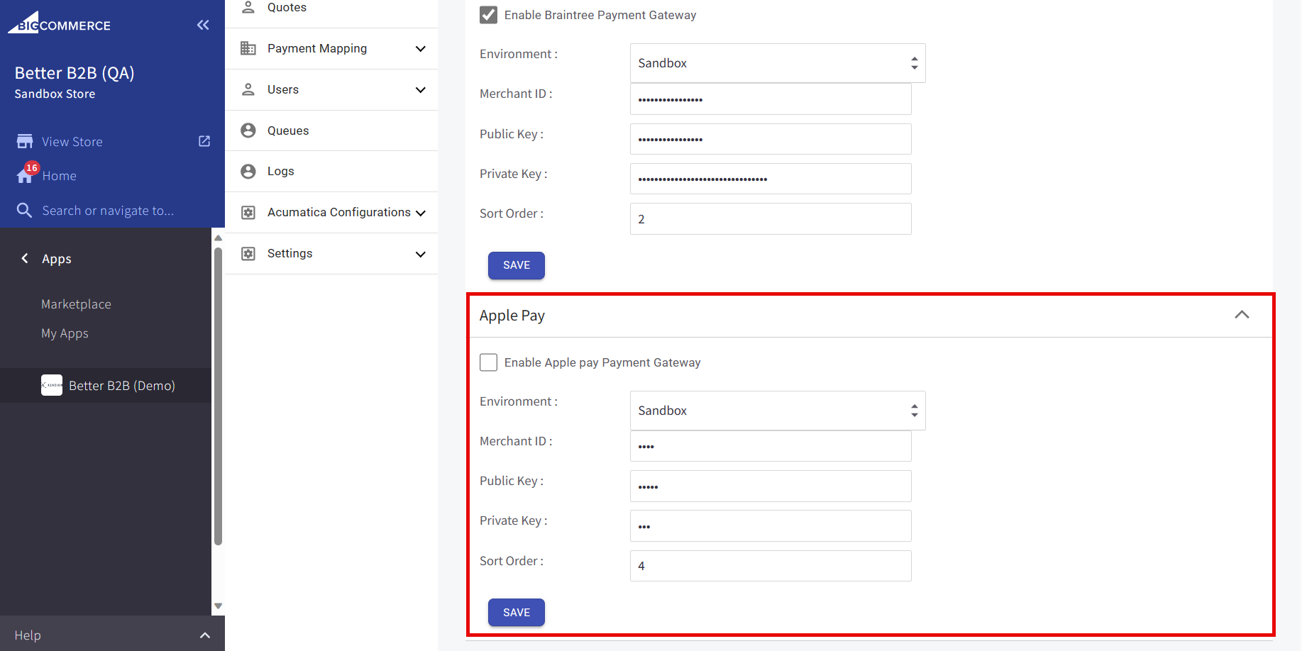 Apple Pay Payment Configuration