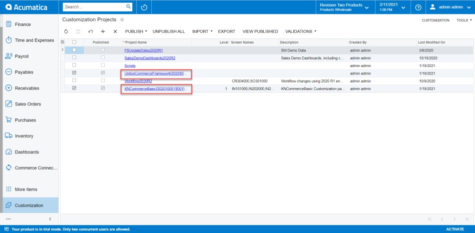 Commerce Basic and the KCF Packages