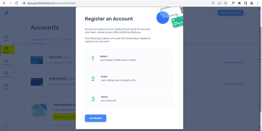 Register an account