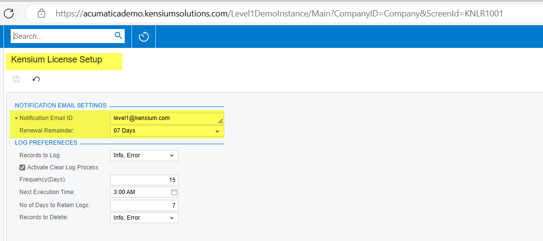 Kensium License Setup