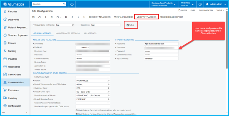 FTP Configuration