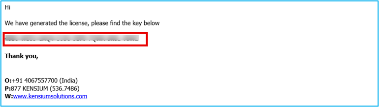 License Key Mail