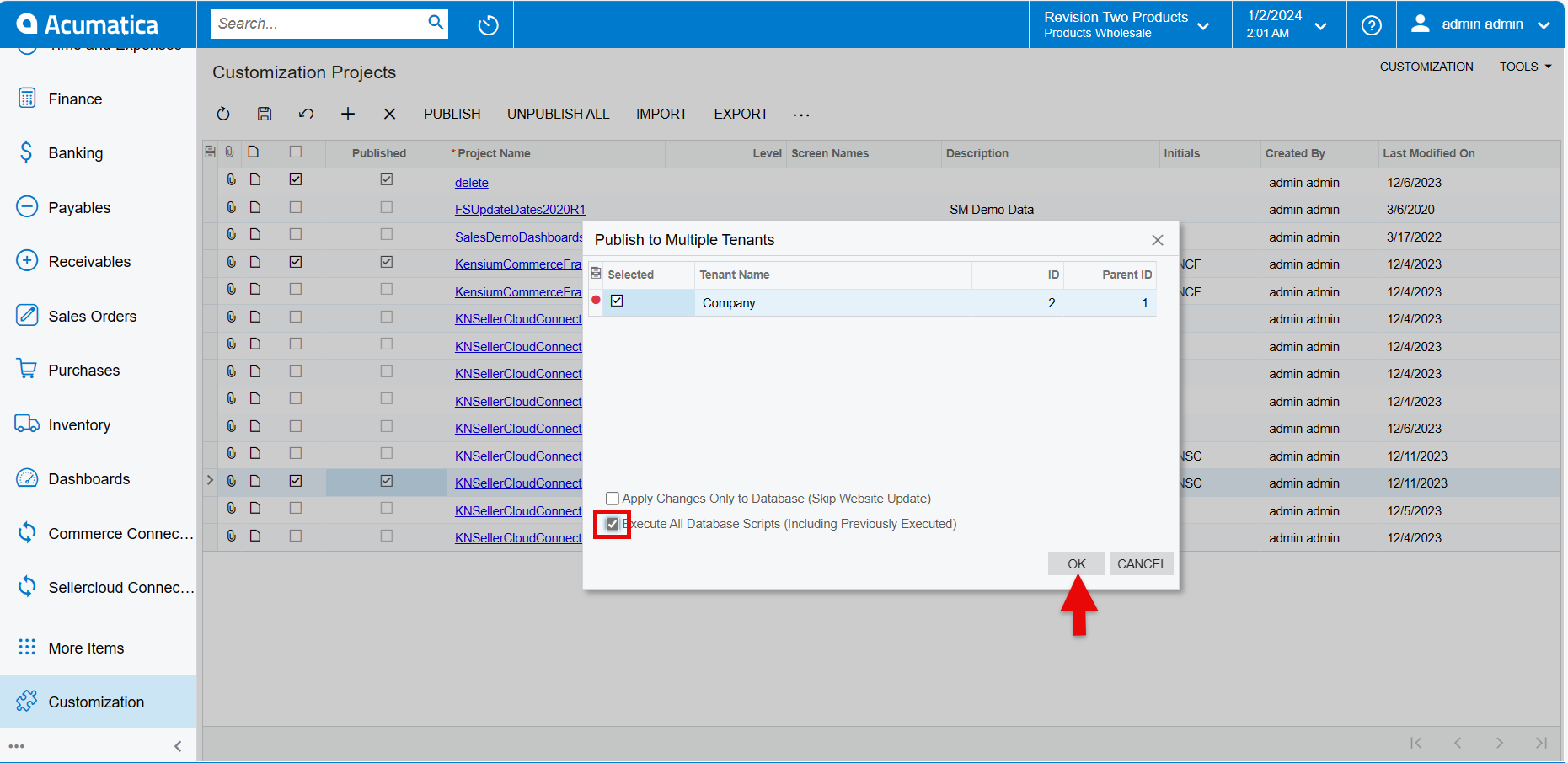 Publish the package to multiple tenants