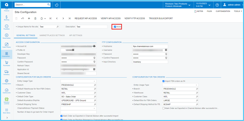 Site Configuration Multiple