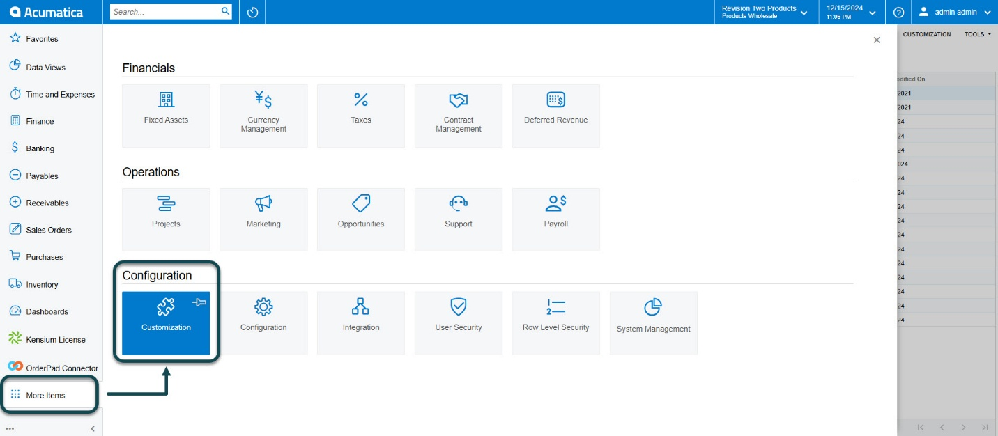 Customization under Configuration