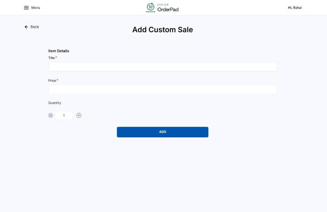 Adding Custom Sale Product