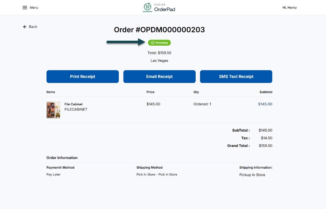 Order Status Processing