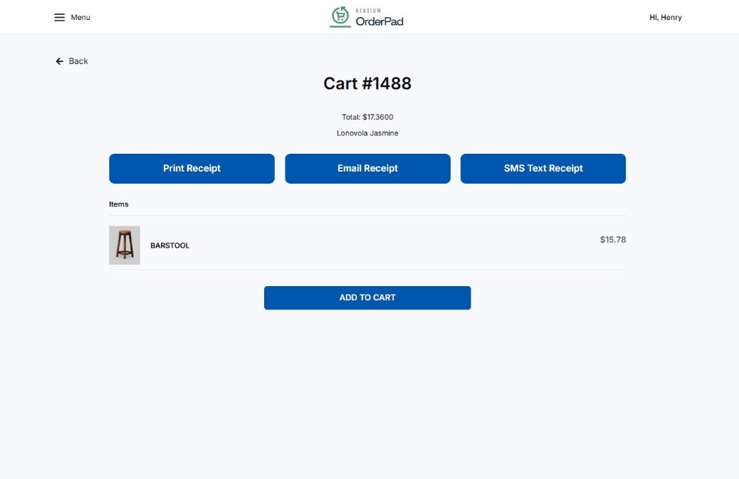 Review the items in the cart