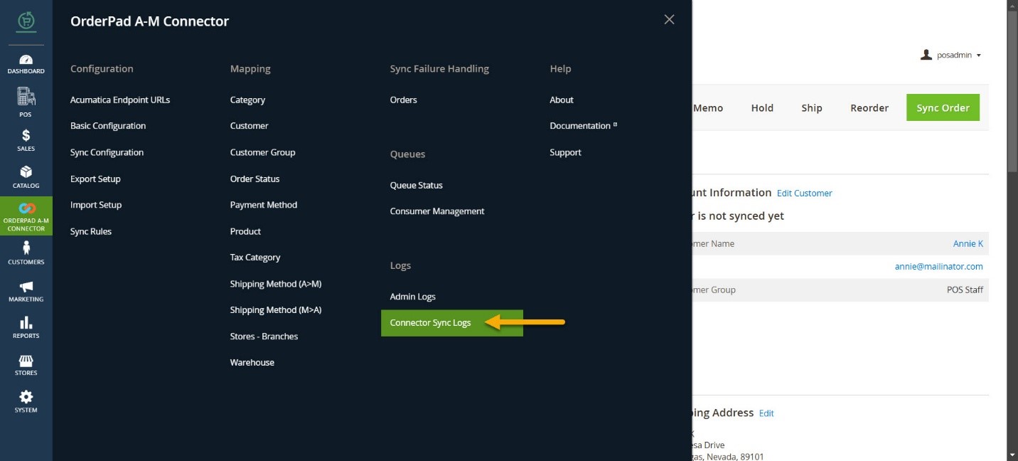 Select Connector Sync Logs